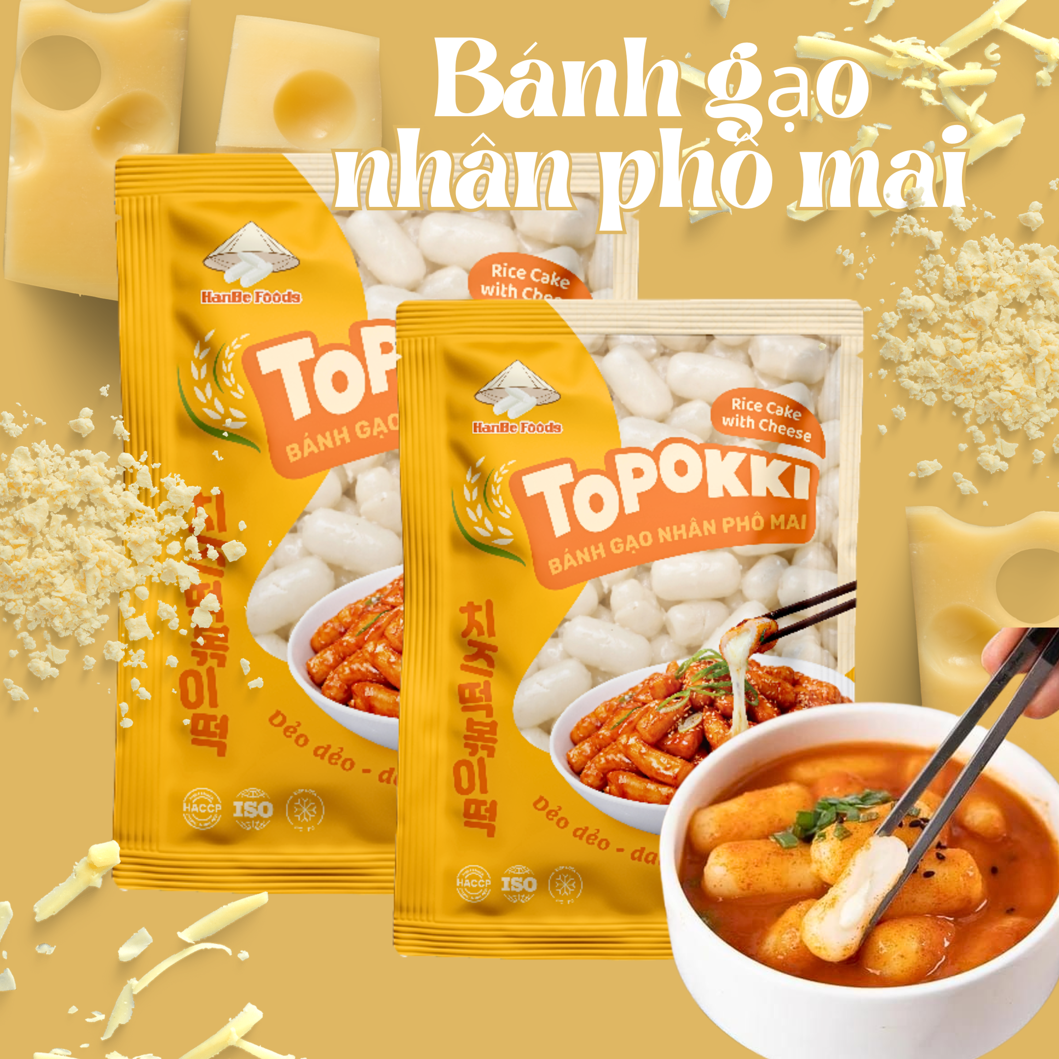 BÁNH GẠO NHÂN PHÔ MAI HANBE GÓI 200G - Ảnh 6